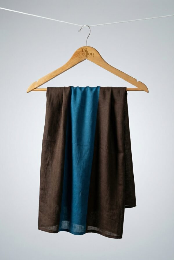 Mocha Teal Contrast Handloom Sarong