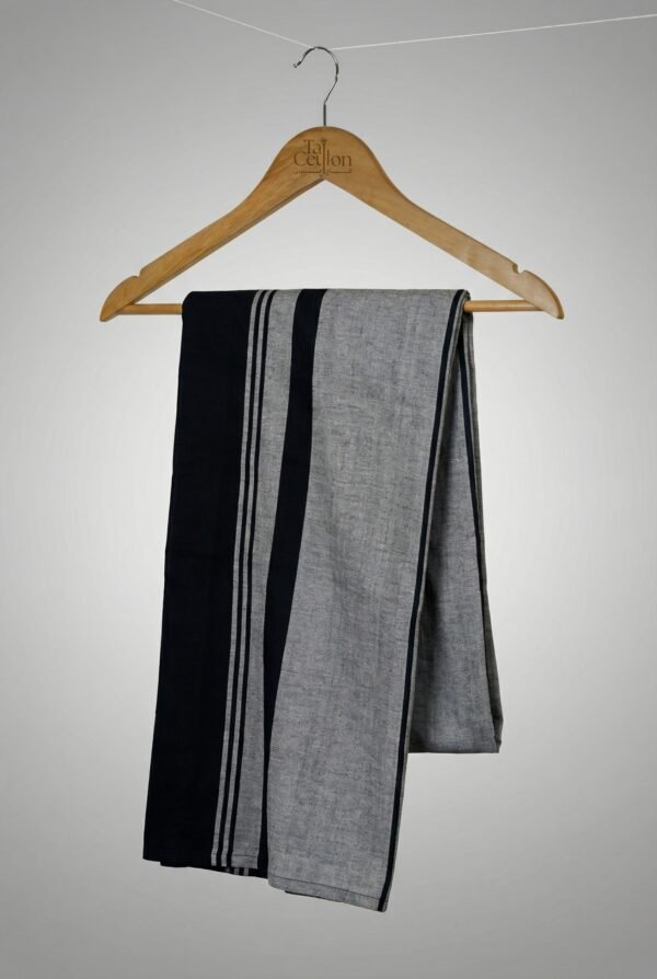 Charcoal Silver Edge Handloom Sarong